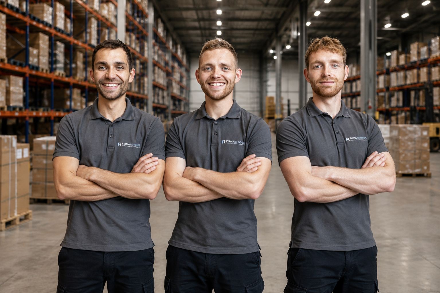 Gerwen, Marnix e Stefan Reinders no armazém em Hardenberg